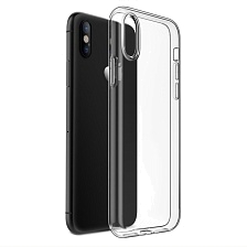 Чехол накладка TPU CASE для APPLE iPhone X, XS, силикон, цвет прозрачный.