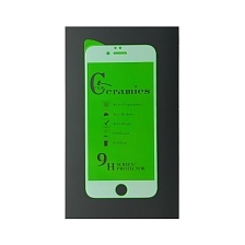 Защитное стекло 9D Ceramics для APPLE iPhone 6, iPhone 6G, iPhone 6S, цвет белый.
