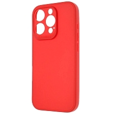 Чехол накладка для APPLE iPhone 16 Pro, защита камеры, силикон, цвет красный