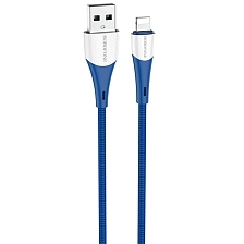 Кабель BOROFONE BX60 Superior Lightning 8 pin, 2.4A, длина 1 метр, нейлон, цвет синий Кабель BOROFONE BX60 Superior Lightning 8 pin, 2.4A, длина 1 метр, нейлон, цвет синий