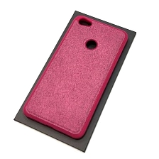 Чехол накладка для XIAOMI REDMI NOTE 5A PRIME, силикон, ткань, экокожа, цвет малиновый.