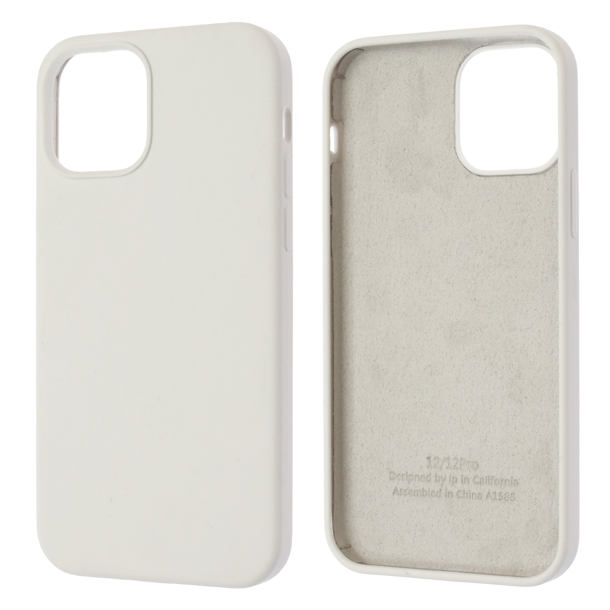 Чехол накладка Silicon Case для APPLE iPhone 12, iPhone 12 Pro, силикон, бархат, цвет белый Чехол накладка Silicon Case для APPLE iPhone 12, iPhone 12 Pro, силикон, бархат, цвет белый