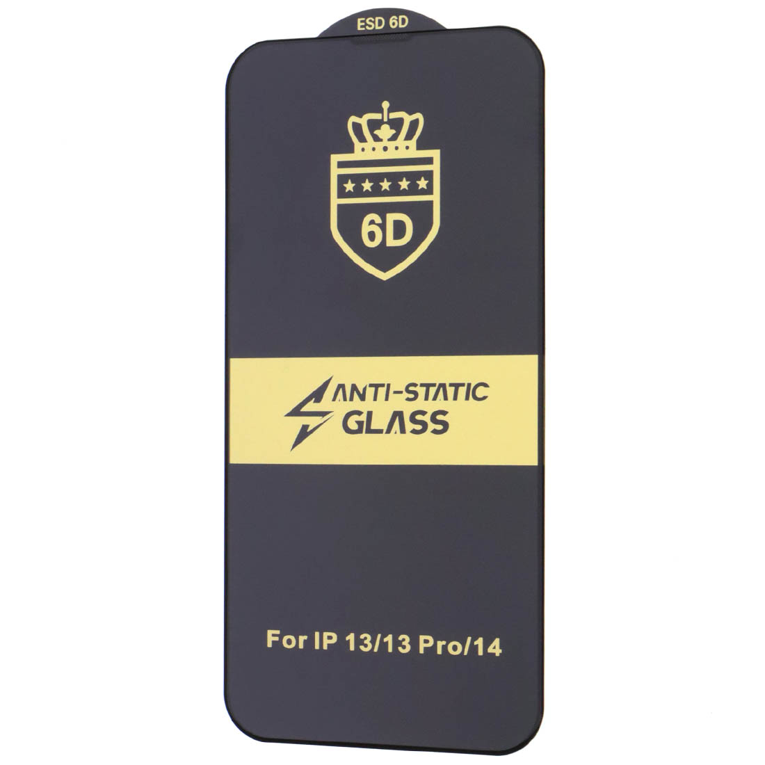 Защитное стекло ESD OG Glass 6D ANTI-STATIC GLASS для APPLE iPhone 13 (6.1"), iPhone 13 Pro (6.1"), iPhone 14 (6.1"), iPhone 16e (6.1"), с сеточкой на динамике, цвет окантовки черный Защитное стекло ESD OG Glass 6D ANTI-STATIC GLASS для APPLE iPhone 13 (6.1"), iPhone 13 Pro (6.1"), iPhone 14 (6.1"), iPhone 16e (6.1"), с сеточкой на динамике, цвет окантовки черный