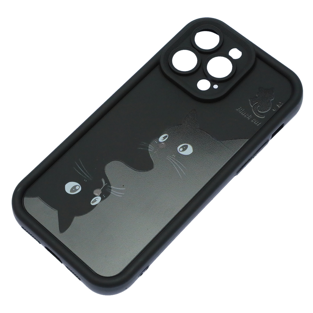 Чехол накладка для APPLE iPhone 14 Pro Max, силикон, защита камеры, бортики, рисунок 2 черных кота