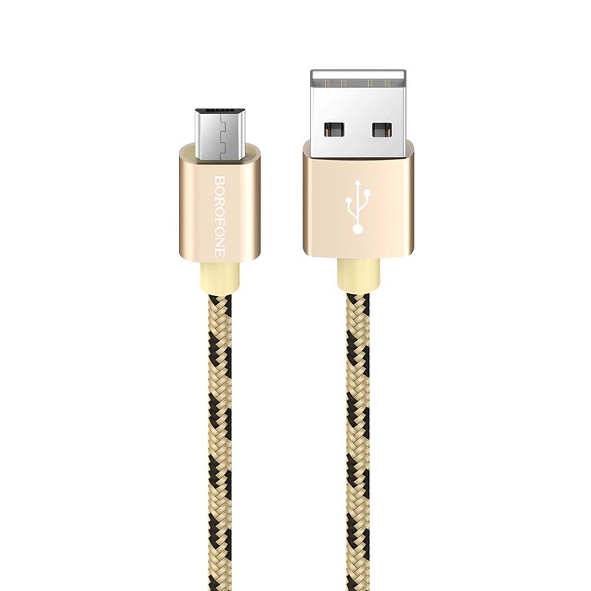 Кабель BOROFONE BX24 Ring current Micro USB, 2.4A, длина 1 метр, нейлоновая оплетка, цвет золотистый
