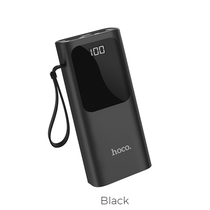 Внешний аккумулятор, Power Bank HOCO J41, 10000 mAh, LED индикатор, цвет черный