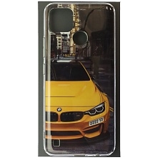 Чехол накладка для Realme C21Y, C25Y, силикон, рисунок Желтый BMW
