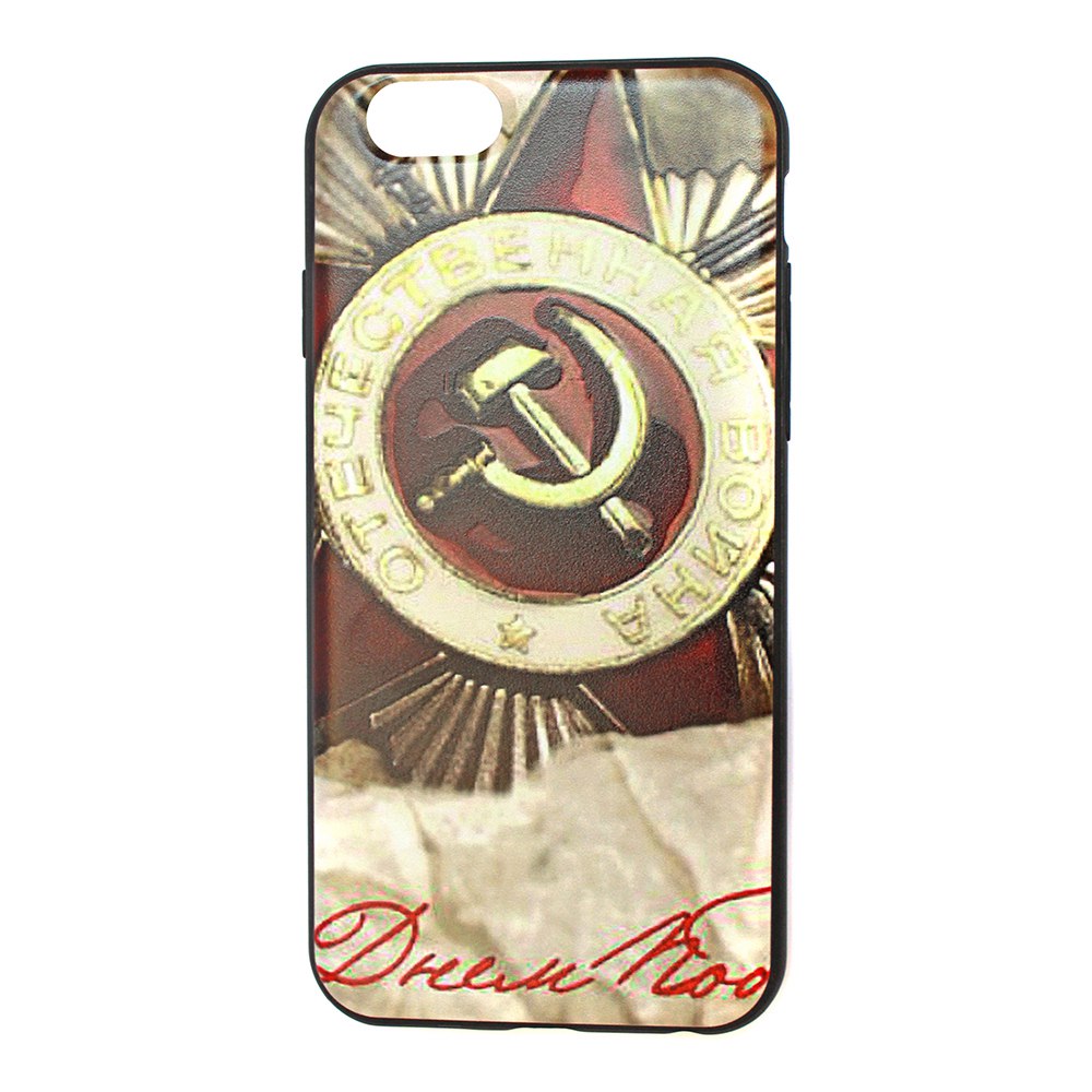 Чехол накладка для APPLE iPhone 5, 5S, SE, cиликон, рисунок Отечественная война Серп и Молот.