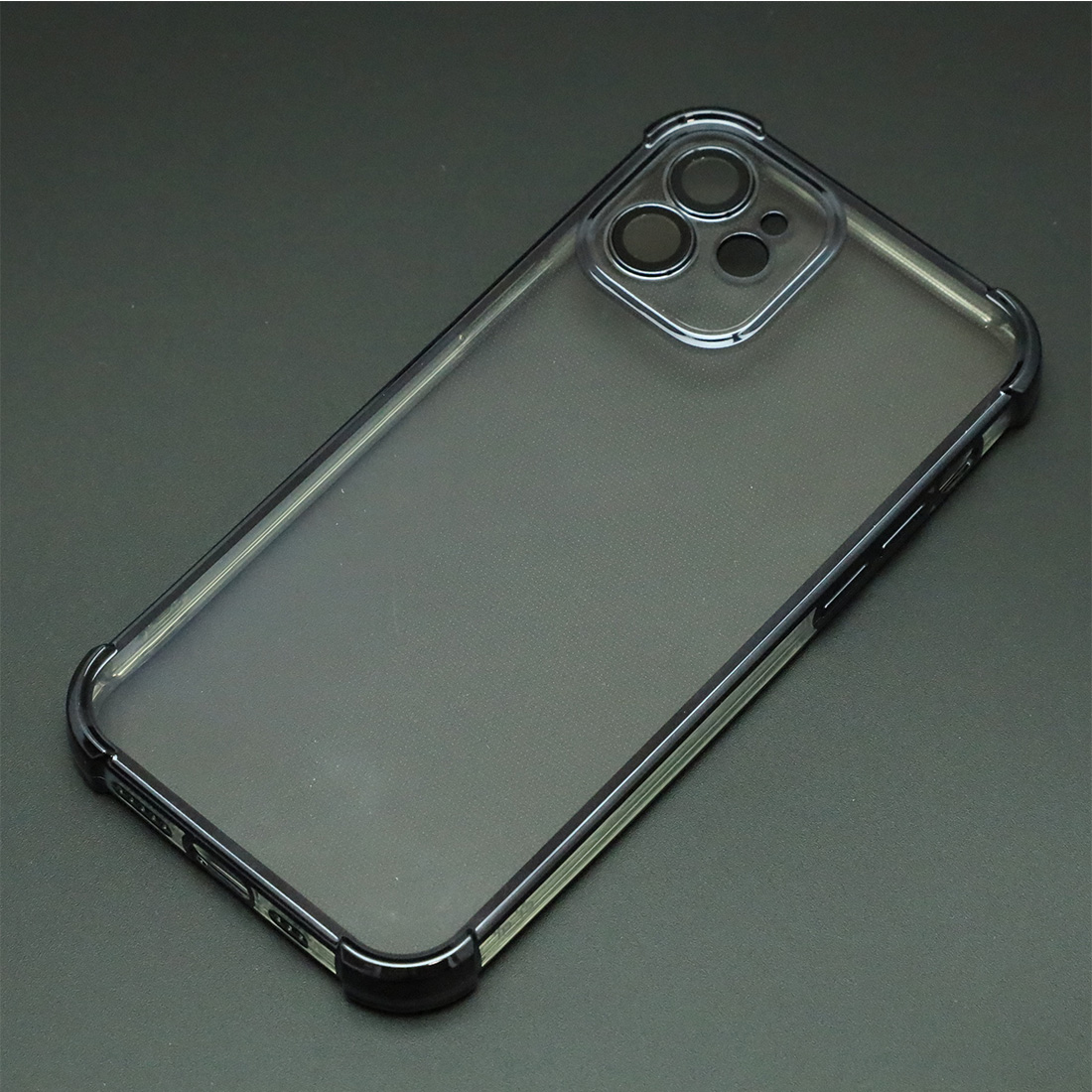 Чехол накладка для APPLE iPhone 12, силикон, защита камеры, цвет окантовки черный