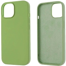 Чехол накладка Silicon Case для APPLE iPhone 15 (6.1"), силикон, бархат, цвет фисташковый