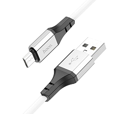 Кабель HOCO X86 Micro USB, 2.4A, длина 1 метр, цвет белый