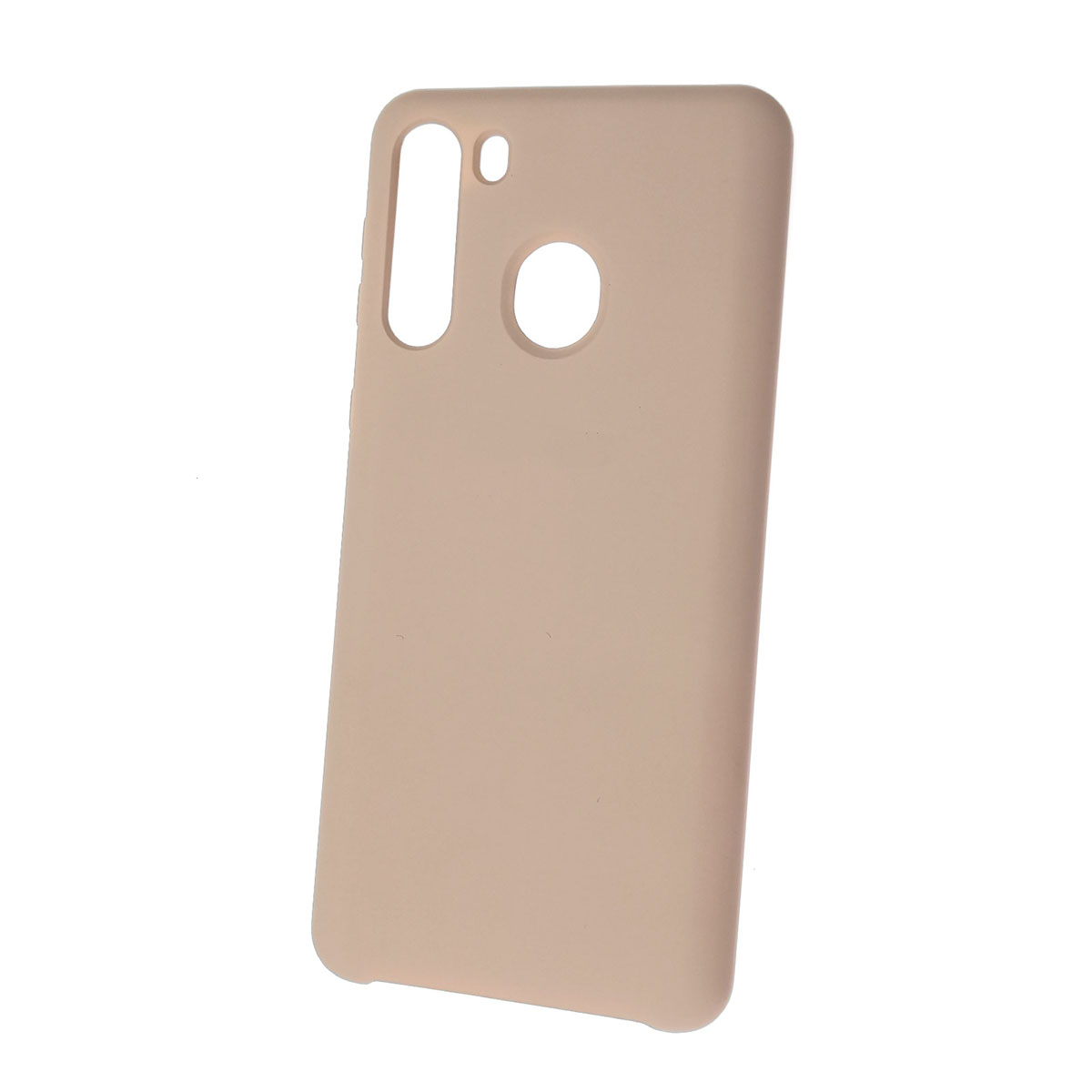 Чехол накладка Silicon Cover для SAMSUNG Galaxy A21 (SM-A215), силикон, бархат, цвет розовый песок.