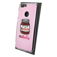 Чехол накладка для HUAWEI Honor 9 Lite, Honor 7S, P Smart, силикон, глянцевый, блестки, рисунок Нутелла