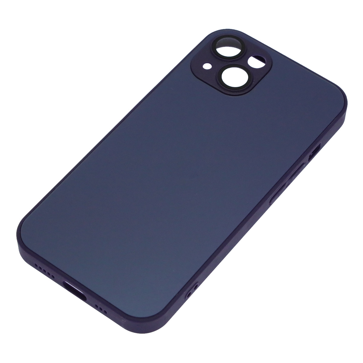 Чехол накладка AG Glass case с поддержкой MagSafe для APPLE iPhone 13, силикон, защита камеры, цвет темно фиолетовый