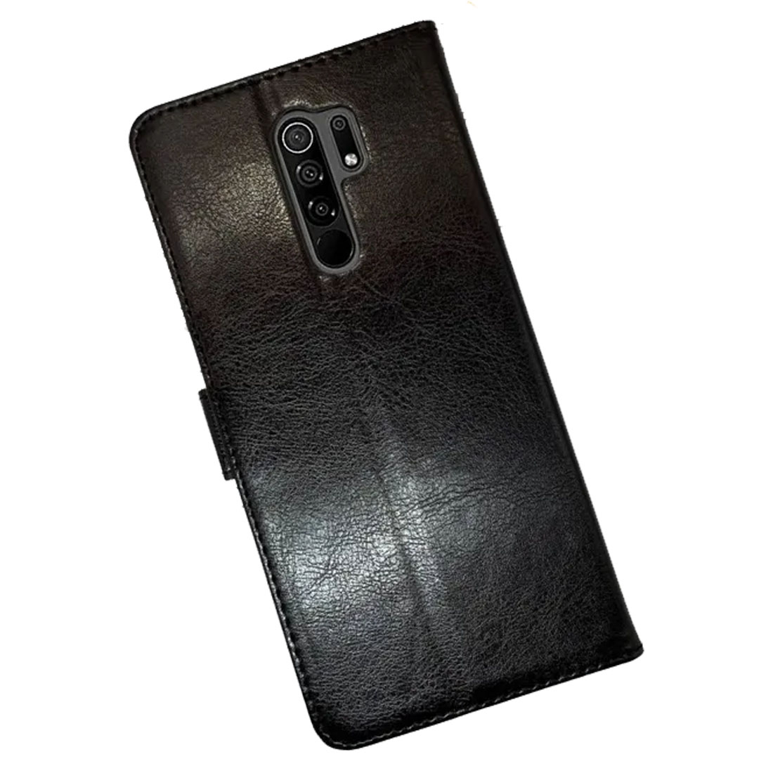 Чехол книжка для XIAOMI Redmi 9, экокожа, визитница, цвет черный