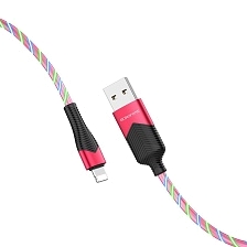 Кабель BOROFONE BU19 Streamer APPLE Lightning 8 pin, 3A, длина 1 метр, цвет красный