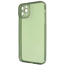 Чехол накладка CATEYES для APPLE iPhone 11 PRO MAX, защита камеры, силикон, цвет прозрачно зеленый