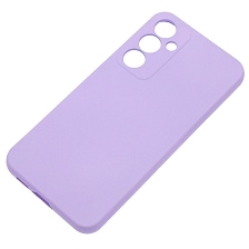 Чехол накладка Silicon Cover для SAMSUNG Galaxy S23 FE, защита камеры, силикон, бархат, цвет сиреневый