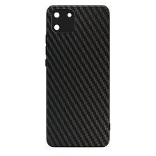 Чехол накладка для Realme C11 2020, силикон, карбон, цвет черный
