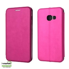 Чехол книжка для SAMSUNG Galaxy A3 2017 (SM-A320), экокожа, визитница, цвет розовый.
