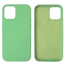 Чехол накладка Silicon Case для APPLE iPhone 12 mini (5.4"), силикон, бархат, цвет мятный