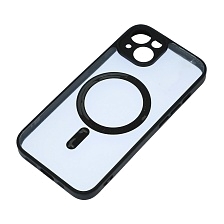 Чехол накладка Magnetic с поддержкой MagSafe для APPLE iPhone 14, силикон, защита камеры, цвет окантовки черный Чехол накладка Magnetic с поддержкой MagSafe для APPLE iPhone 14, силикон, защита камеры, цвет окантовки черный