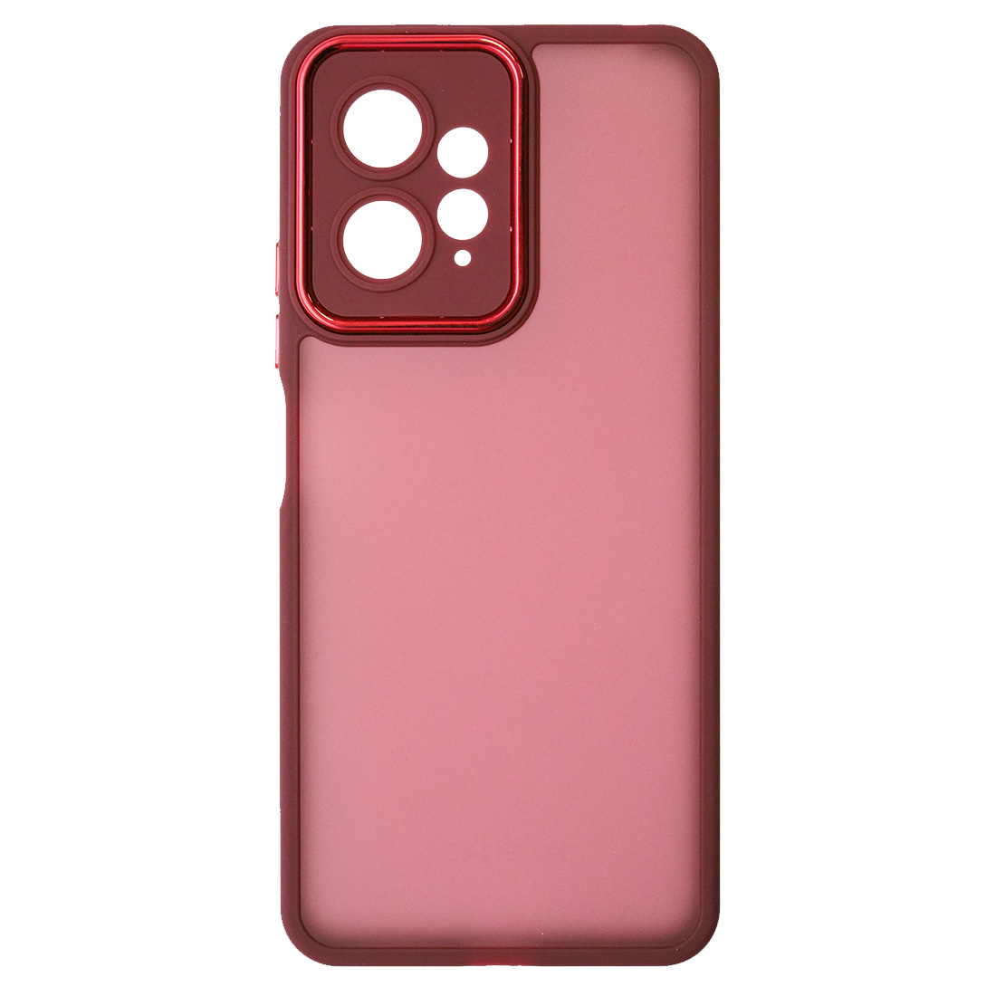 Чехол накладка KING для XIAOMI Redmi Note 12 4G, силикон, пластик, защита камеры, цвет окантовки бордовый Чехол накладка KING для XIAOMI Redmi Note 12 4G, силикон, пластик, защита камеры, цвет окантовки бордовый