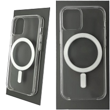 Чехол накладка Clear Case с поддержкой Magsafe для APPLE iPhone 12 mini (5.4"), силикон, цвет прозрачный
