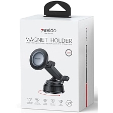 Автомобильный магнитный держатель Yesido C277 с креплением под MagSafe на вакуумной присоске для смартфона, на приборную панель, цвет черный