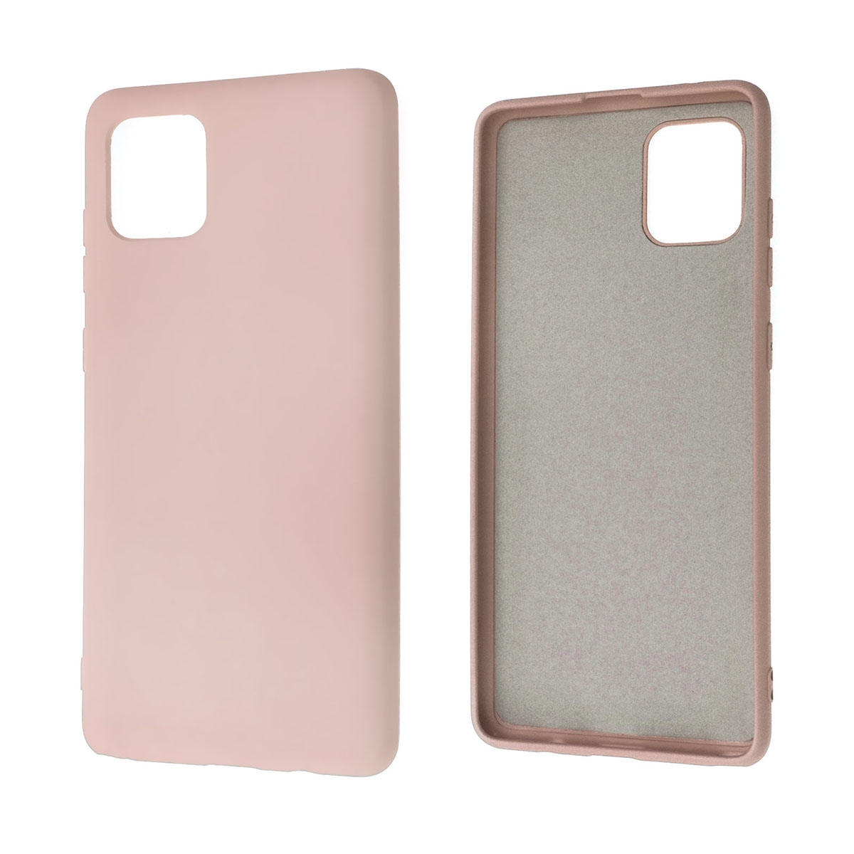 Чехол накладка NANO для SAMSUNG Galaxy A81 (SM-AN815F), Note 10 Lite (SM-N770), силикон, бархат, цвет розовый песок.