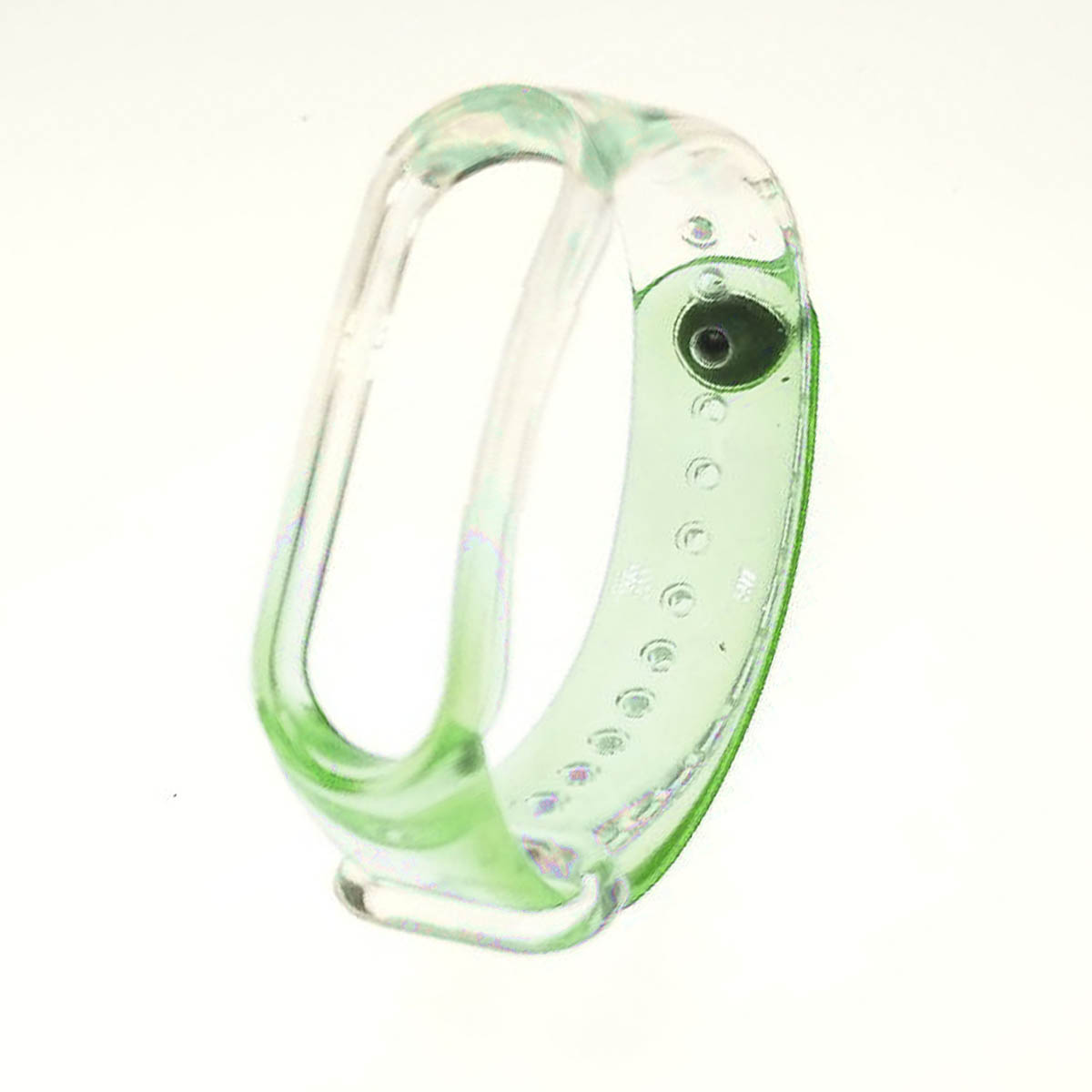 Сменный ремешок для фитнес браслета, смарт часов XIAOMI Mi Band 5, силикон, цвет прозрачно зеленый