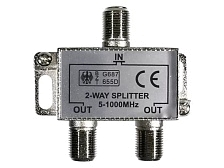 Антенный разветвитель (сплиттер) "краб" ALENCOM на 2 телевизора, 5-1000МГц, цвет серебристый