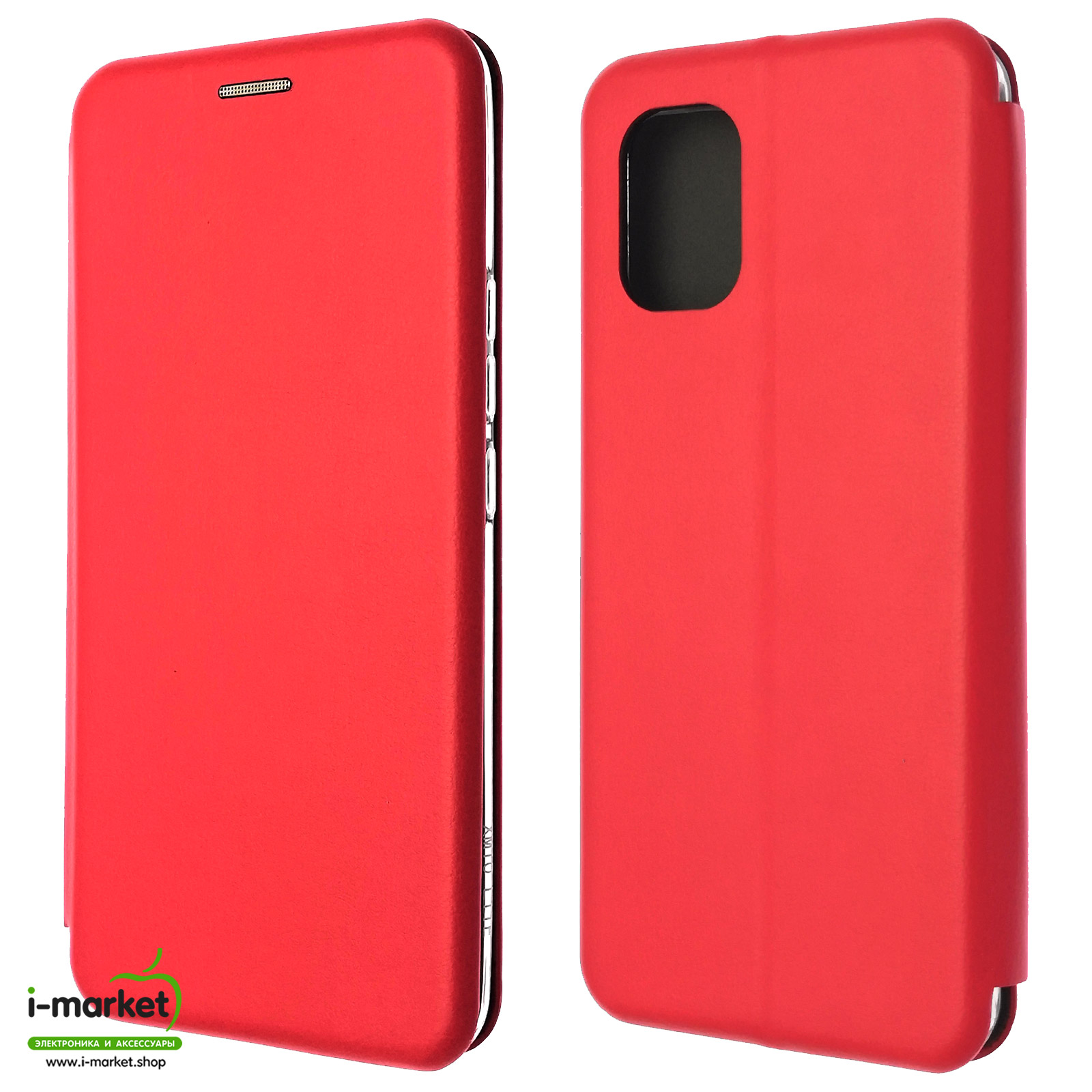 Чехол книжка STYLISH для XIAOMI Mi 10 Lite, экокожа, визитница, цвет красный.
