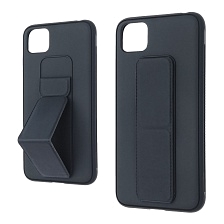 Чехол накладка STAND для HUAWEI Honor 9S (DUA-LX9), Y5P 2020, подставка, магнит, экокожа, цвет темно синий