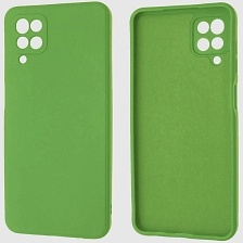 Чехол накладка для SAMSUNG Galaxy A12 4G (SM-A125), M12 (SM-A125F), силикон, бархат, цвет зеленый