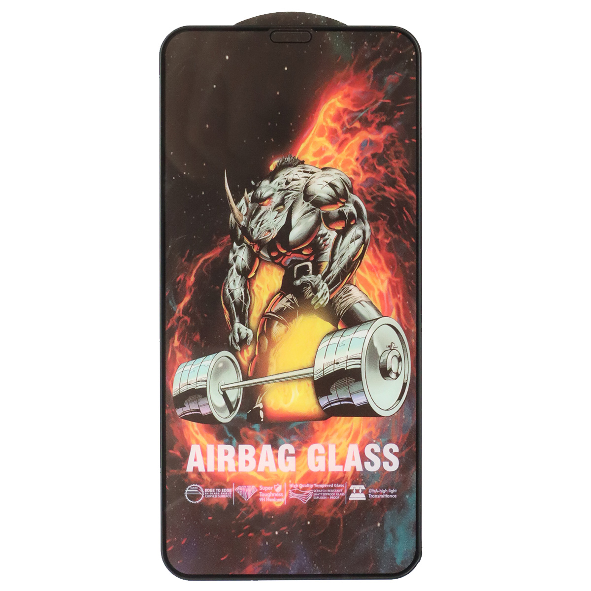 Защитное стекло AIRBAG GLASS для APPLE iPhone X, iPhone XS, iPhone 11 Pro, с бортиком, цвет окантовки черный