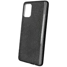 Чехол накладка Shine для SAMSUNG Galaxy A71 2020 (SM-A715), силикон, блестки, цвет черный