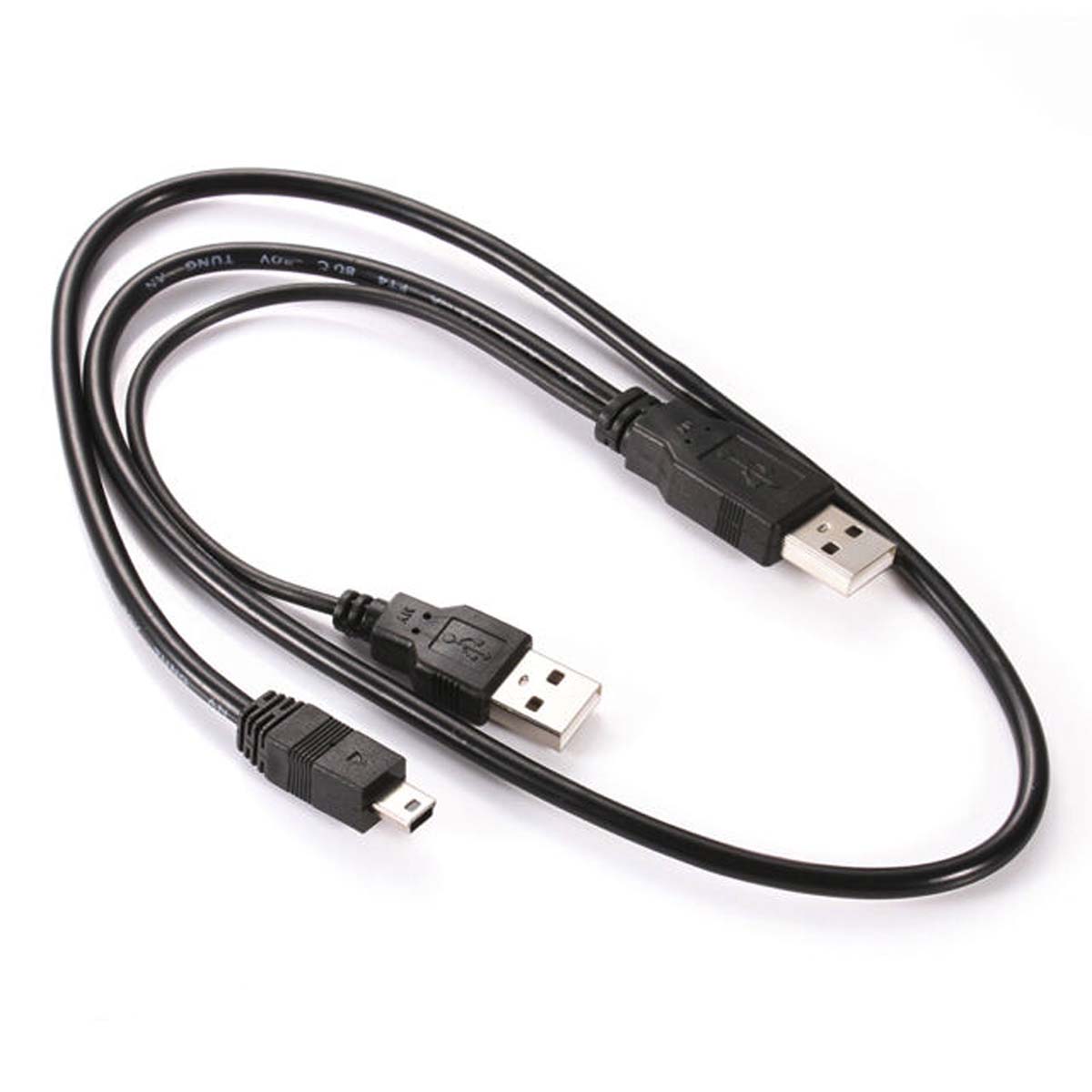 Кабель mini USB*2 USB, длина 50см, цвет черный