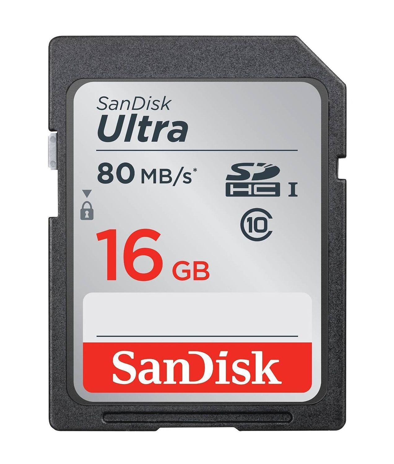 Карта памяти SDHC 16GB SANDISK Class10 Ultra UHS-I (80 Mb/s).