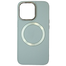 Чехол накладка с поддержкой MagSafe для APPLE iPhone 13 Pro (6.1"), силикон, пластик, цвет серо голубой