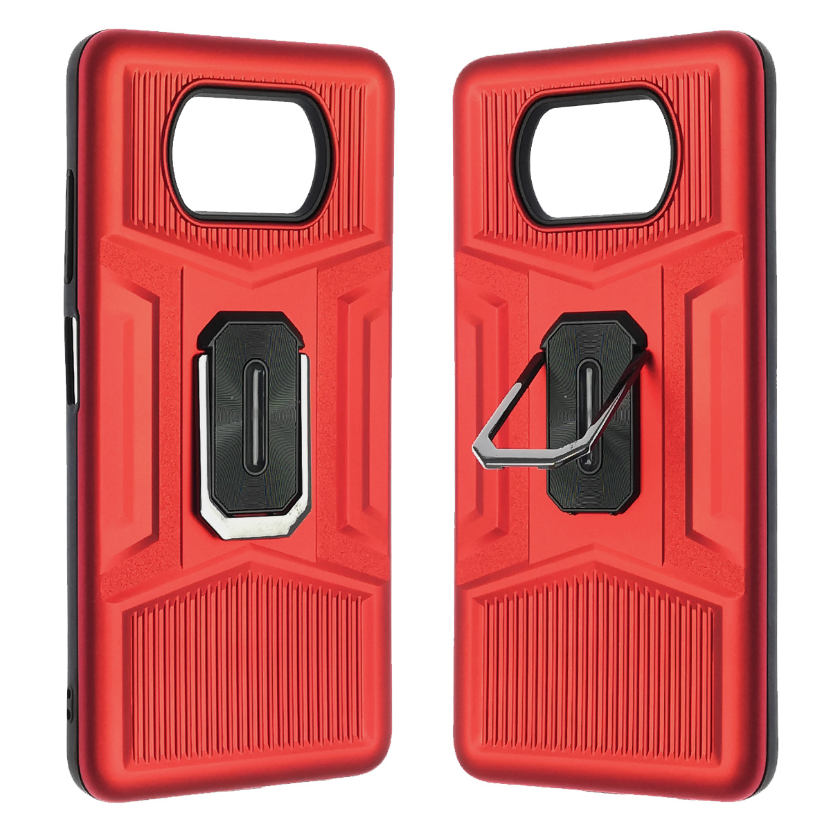 Чехол накладка для XIAOMI POCO X3, POCO X3 Pro, силикон, с кольцом держателем, цвет красный