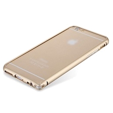 Бампер для APPLE iPhone 6, 6S, металл, цвет золотистый.