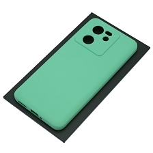 Чехол накладка Silicon Cover для XIAOMI 13T, XIAOMI 13T Pro, защита камеры, силикон, бархат, цвет светло зеленый