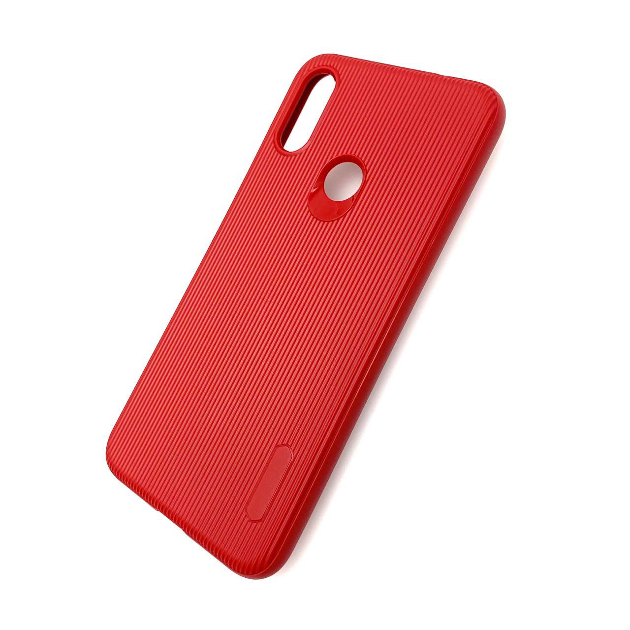 Чехол накладка Cherry для XIAOMI Redmi Note 7, Note 7 Pro, силикон, полоски, цвет темно красный.