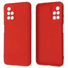 Чехол накладка NANO для XIAOMI Redmi 10 (2021), Redmi 10 (2022), силикон, бархат, цвет красный