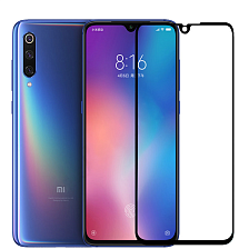 Защитное стекло "5D" Full Glue для XIAOMI Mi 9, цвет канта чёрный.