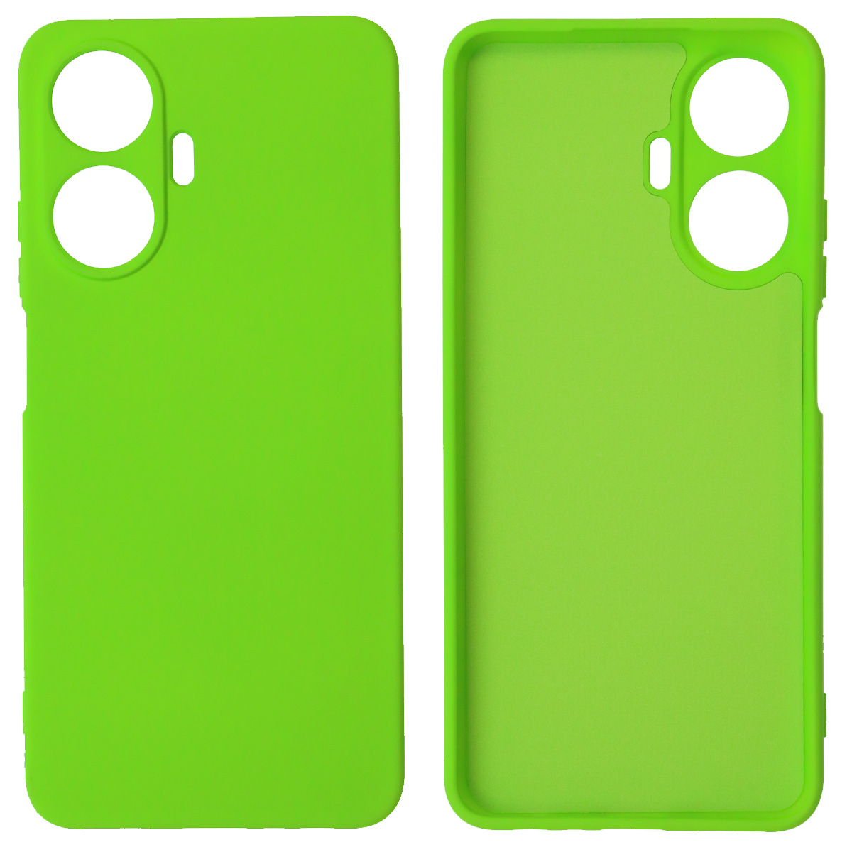 Чехол накладка NANO для Realme C55, силикон, бархат, цвет ярко зеленый