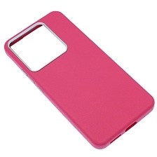 Чехол накладка для XIAOMI Redmi Note 14 4G, силикон, пластик, текстура кожи, бархат, цвет фуксия