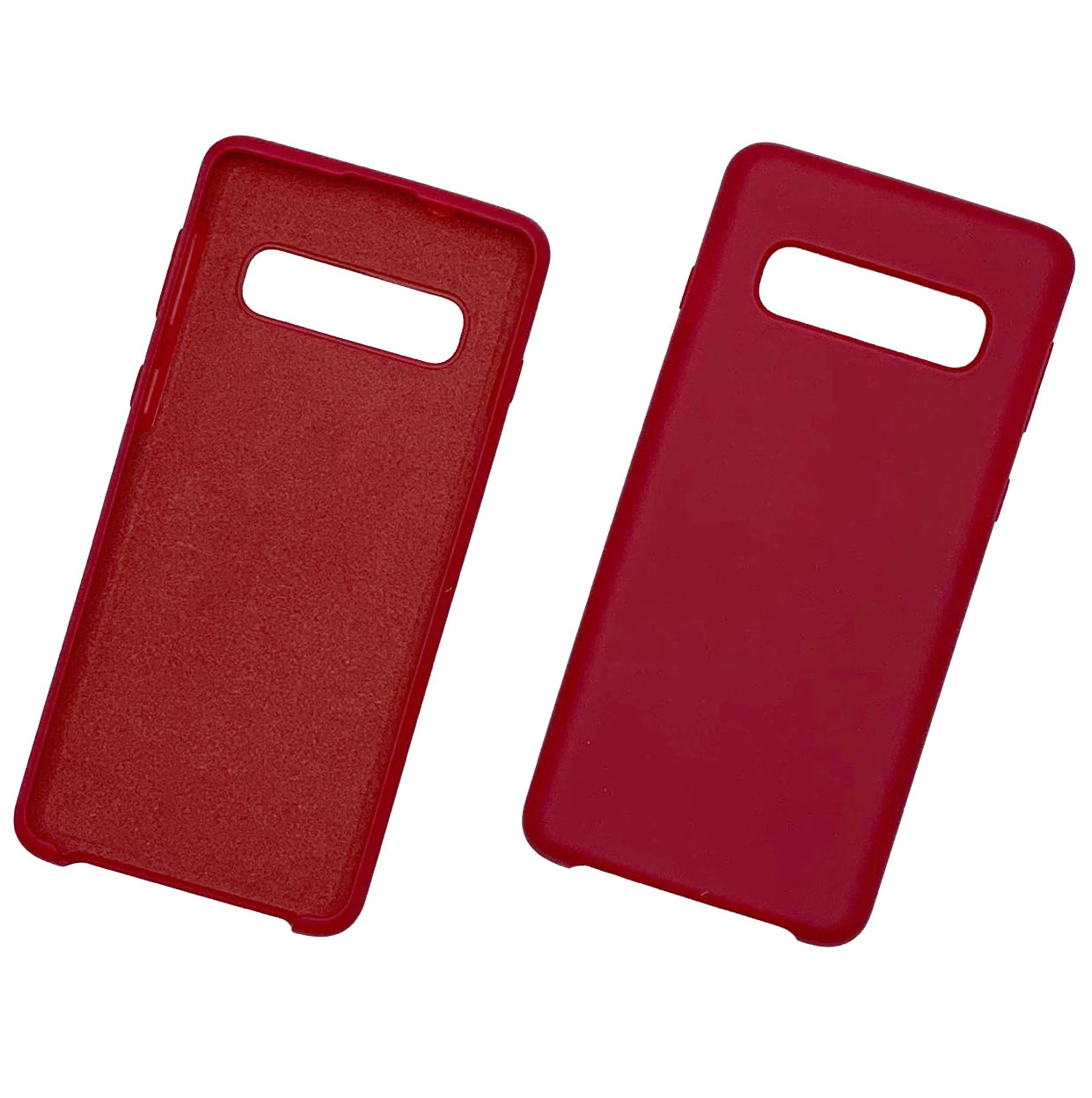 Чехол накладка Silicon Cover для SAMSUNG Galaxy S10 Plus (SM-G975), силикон, бархат, цвет бордовый.