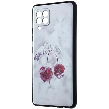 Чехол накладка для SAMSUNG Galaxy A12 (SM-A125), силикон, рисунок зимняя вишня